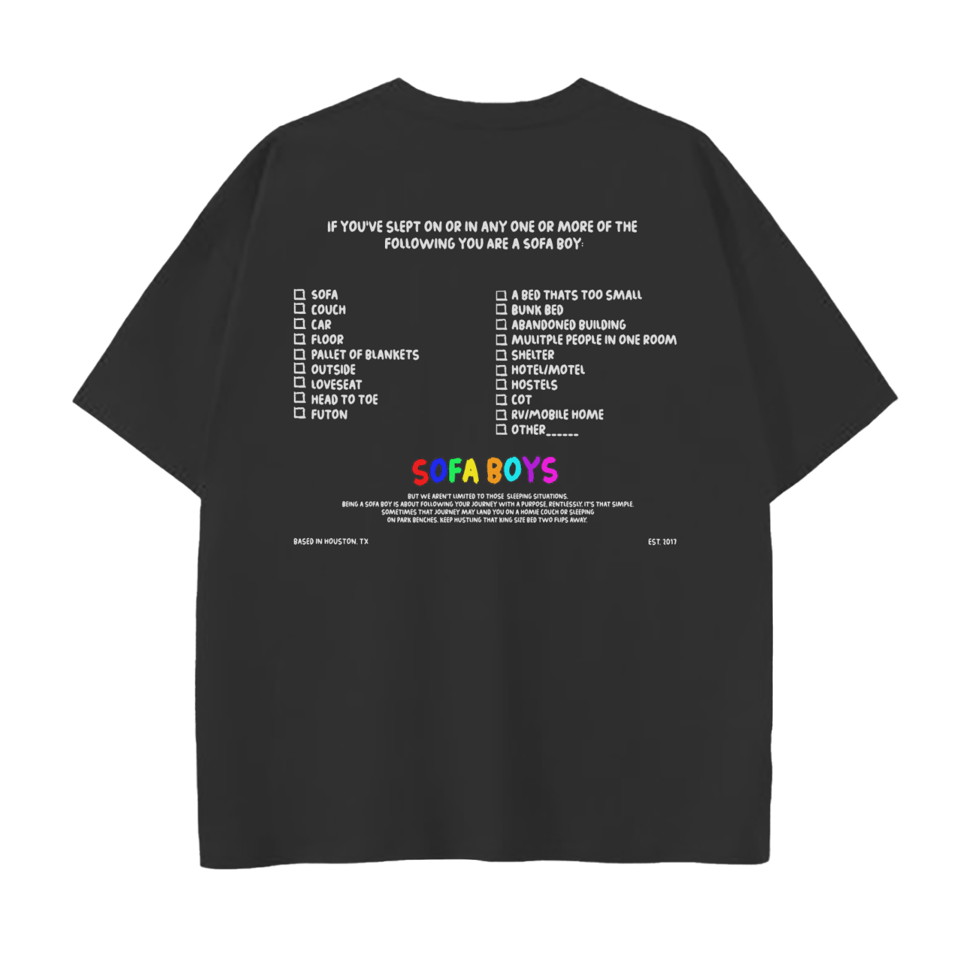 Sofa Boys 'Are You A Sofa Boy?' Black Tee