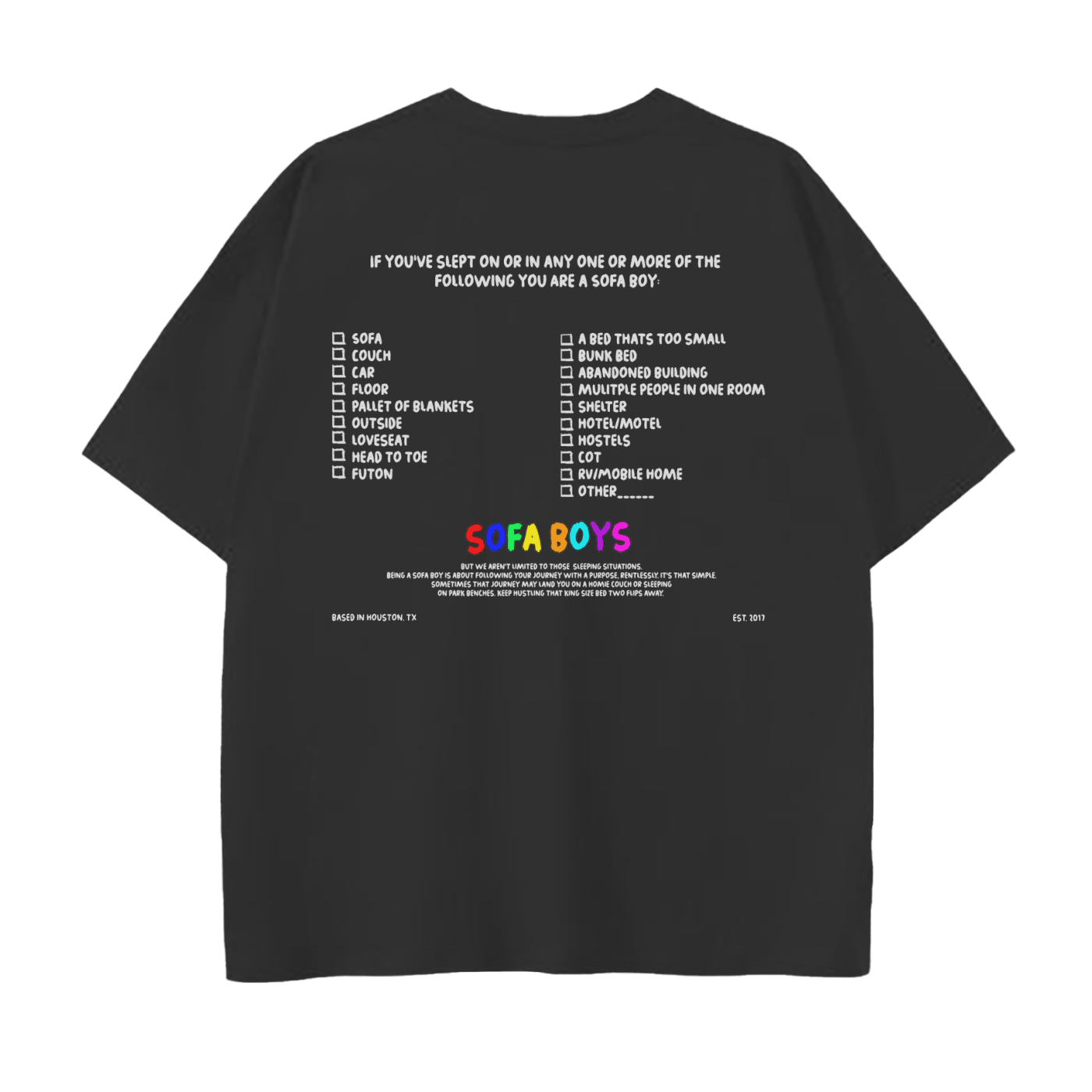 Sofa Boys 'Are You A Sofa Boy?' Black Tee